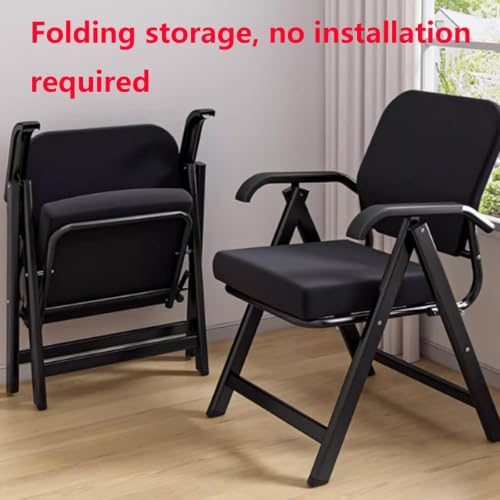 Chaise de bureau ergonomique pliable compacte petit espace fauteuil avec dossier - 8