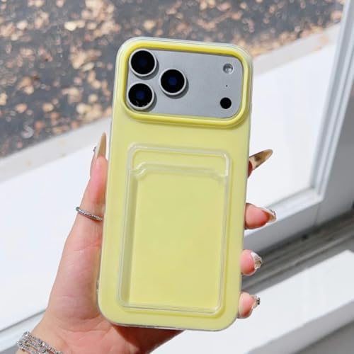 Étui portefeuille pour iPhone 15 Plus coque jaune antichoc avec fentes cartes