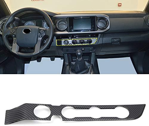 for Toyota Tacoma 2016-2020 LHD Carbon Fiber Black Air Console Panel Decoration Cover Trim 1pcs Car Accessories (Without Engine Start Stop Button)