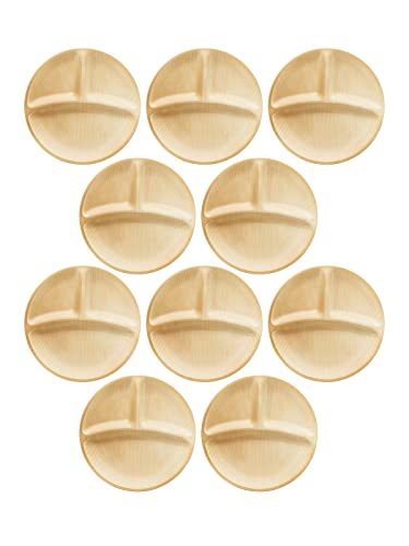 台和 業務用食器 3つ仕切り皿 プレート ナチュラル 25cm 10枚セット メラミン食器 木製風 木目 食洗機対応 スタッキング可能 日本製 Walna WD-15-NA