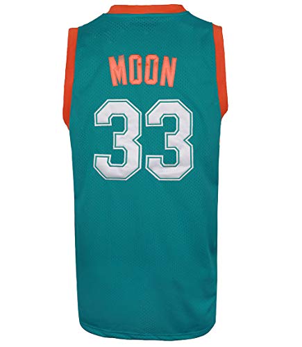 RAVVIN Moon 33 Flint Tropics Mens Basketball Jersey, 90's Clothing Throwback Costume Athletic Apparel Clothing,S-XXXL Stictched Letters Numbers (Small, Green)
