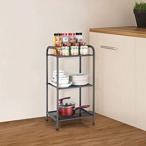 Max Houser Storage Rack With Shelf,Industrial Style Extendable Plant Stand, Standing Shelf Units For Kitchen, Bathroom, Office,Living Room, Balcony, Kitchen (Charcoal Gray, 3 Tier) #TOP1