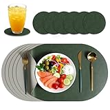 Aplicación versátil -- Los manteles individuales cubren perfectamente las superficies de comedor estándar y complementan diversos estilos de mesa. Los posavasos a juego combinan a la perfección con los manteles individuales y son aptos para todo tipo de cristalería. Ya sea en casa, en restaurantes o durante picnics al aire libre y acampadas, este juego de manteles individuales se adapta con flexibilidad a diversos escenarios de uso.