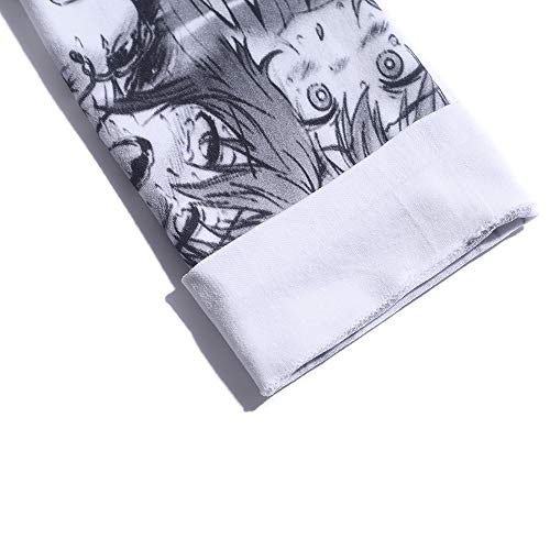 Quker Bean Lolita Japanese Manga Anime Ahego Face Micro Bikini Bra and Thong Set Thigh High Stockings Outfits (Gray) - Image 4