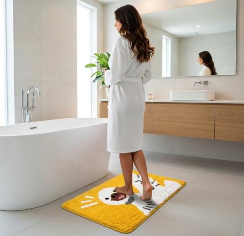 Image of VAS COLLECTIONS Luxurious 2000 GSM Microfiber Bath Mat | Super Soft, Thick & Fluffy | Anti-Skid, Super Absorbent, Machine Washable Bathroom /Kitchen /Door Mat (40x60 cm, Pack of 1) (Duck Print)