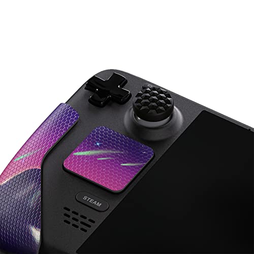 Image of PlayVital Professional Textured Soft Rubber Pads Handle Grips for Steam Deck LCD & OLED, Trackpads Skin Grip Enhancement Back Button Protective Stickers Set with Thumb Grip Caps - The Cyber Moon