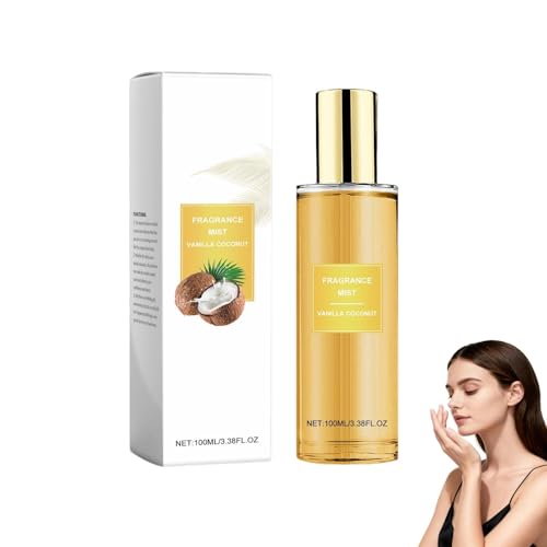 Brume parfumée vanille noix de coco, spray corporel parfum tropical longue durée avec extraits de noix de coco, de vanille et de bois de santal, Spray exquis pour femmes et hommes, quotidien (1PCS)