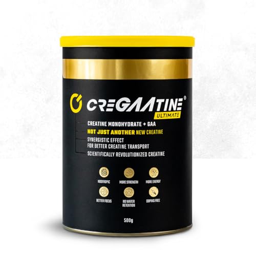 CreGAAtine Ultimate | 50% Higher Dosage in Bulk Pack | Micronized Creatine Monohydrate + GAA | Advanced Strength & Focus | No Water Retention | Boosts Muscle Growth & Energy | 500g 166 Servings