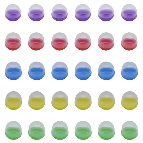 Image of 50 Pcs 51 mm / 2.0 Inch Flat-Bottomed Oval Capsules Translucent Empty Vending Machine Capsules Containers for Gumball Machines