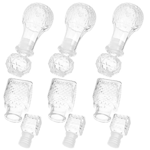 WEKADRIN Set 6 Bottiglie da 50Ml in Vetro Trasparente per Decanter Whisky e Vino Contenitori Portatili per Degustazione e Conservazione Aromi Adatti per Feste e Regali di Matrimonio