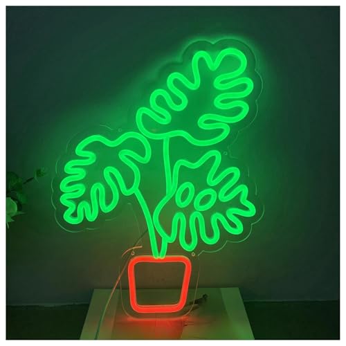 Néon décoratif plante USB de décoration murale intérieure à intensité variable