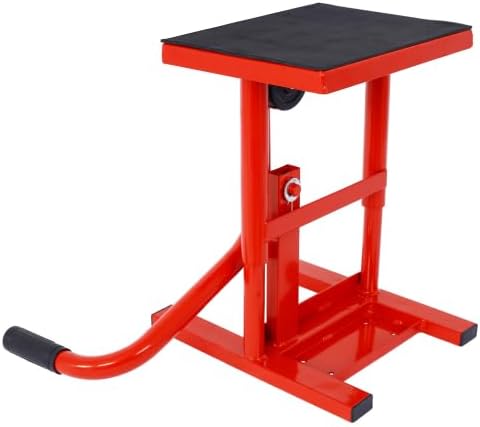 LuckyNote Motorcycle Dirt Bike Stands and Lifts Jack Stand Steel Lift 11"-16.5" Adjustable Height 330 LBS Load Capacity Heavy Duty Steel (Red)