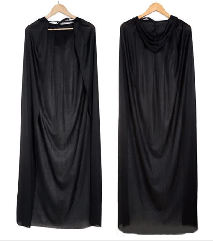TSHAOUN Halloween Black Hooded Cape Witch Cosplay Accessories Adult/Kids Fancy Dress Costume for Masquerade Halloween - Image 4