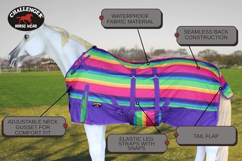 Image of Challenger 1200D Turnout Lightweight Bellyband Rain Horse Winter Blanket Sheet 390B