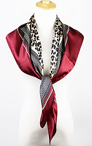 Image of Women's 35 inch Satin Square Silk Like Hair Scarves and Wraps Headscarf for Sleeping | Silk Feel Neckerchief, Hair Scarf, Fashion Bandana, Headscarf, Headband, Hair Wrap Sleeping, Daily Fashion Styling