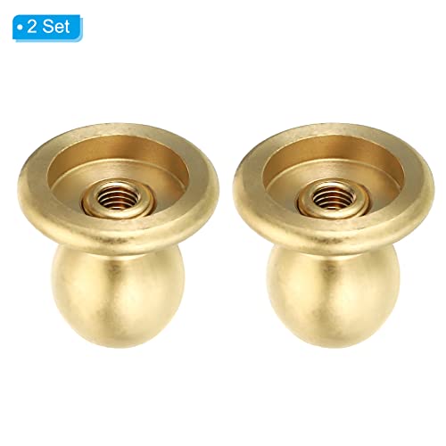 Image of PATIKIL 1.1 inch Tall Brass Lamp Finials Cap Knob, 2 Set Lamp Screw Holder Tapped 1 /4-27 for Table and Floor Lamp Shade Decorations