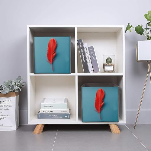 Bacs de rangement pliables plumes rouges pour un cocon ordonné - 6