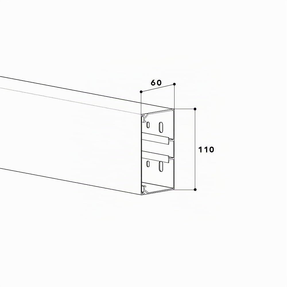 WITTKOWARE Kabelkanal (Leitungsführungskanal), Breite x Höhe 110x60mm, Länge 2m, 8 Stück (Gesamtlänge 16m), Farbe weiß