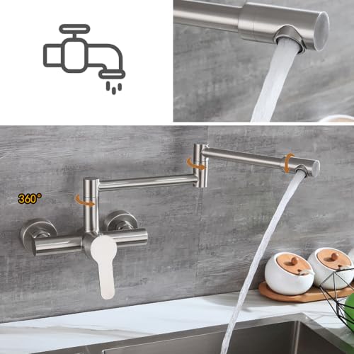 Robinet cuisine rabattable pivotant à 360° avec commande fluide - 5
