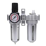 SIXRUN 1 4-Zoll-Druckluftfilterregler-Öler-Combo-Luftkompressor-Wasserabscheider aus Aluminiumlegierung 1 0 MPA 41 Bis 140 F Für Druckluftwerkzeuge in der Autowerkstatt