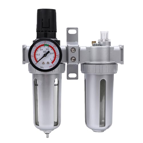 aqxreight Régulateur de Filtre de Compresseur D'Air 1/4 Pouces Séparateur D'huile D'eau Piège à humidité Séparateur D'eau D'huile Régulateur de Filtre à Air avec Vidange Semi-auto