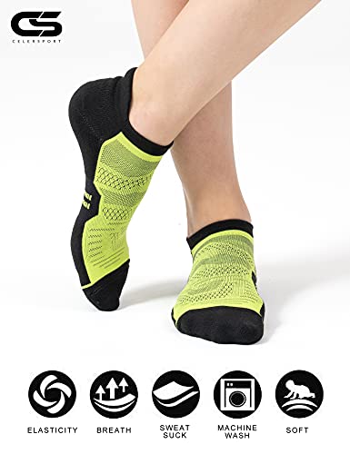Image of CS CELERSPORT 6 Pack Women's Ankle Running Socks Cushioned Low Cut Tab Athletic Socks