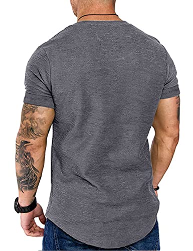 Fashion Mens T Shirt Muscle Gym Workout Athletic Shirt Cotton Tee Shirt Top Xx-Large #TOP3