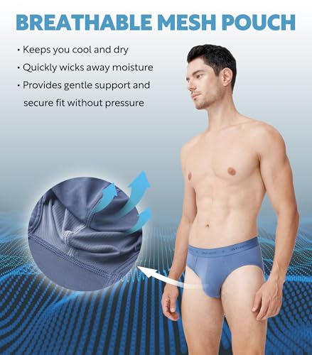 Image of DAVID ARCHY Men's 4 Pack Micro Modal Separate Pouch Briefs with Fly
