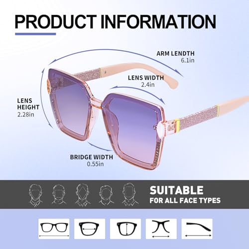 Polarized Sunglasses for Women, Oversized Square Sun Glasses UV 400 Protection Vintage Lightweight Women Shades3