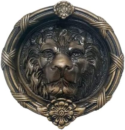 Shristy Hardware 6" Lion Decorative Brass Door Knocker for Door Front - Exterior for Home Brass Door Knocker Front Door Entry Knocker - (Pack of 1 Antique Brass Finish)