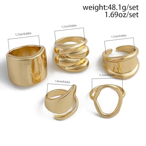 Image of Shining Diva Fashion Stylish Trendy Finger Rings Set for Women & Girls | Chunky Minimal Statement Ring Combos Modern Elegant Jewellery Collection