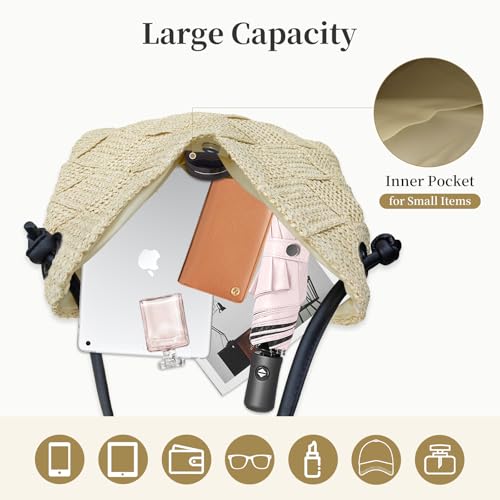 Image of Women's Straw Hobo Tote Bag Handmade Summer Beach Purse Woven Shoulder Handbag 2026