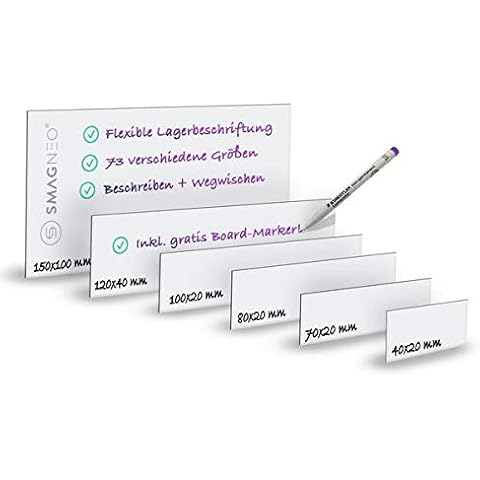 Magnetschild Magnetetiketten Magnetstreifen - Magnet Etikett inkl. Gratis Stift Cover