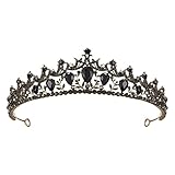 SWEETV Black Tiaras and Crowns for Women, Wedding Tiara for Bride, Crystal Princess Crown, Birthday...