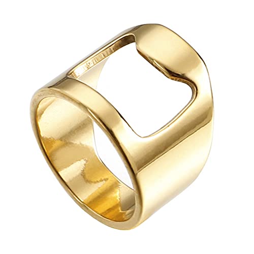 SINLEO Acero inoxidable barra de cerveza herramienta dedo abridor de botellas anillo creativo joyería Cover