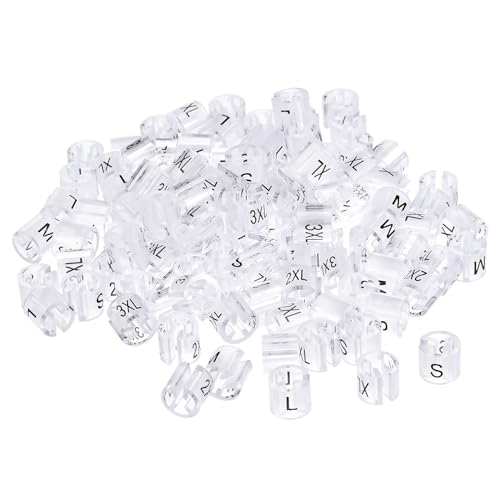 sourcing map Vêtements Cintre Marqueur 6 Taille Apte 3.5mm Tige pour Vêtement Couleur Codage Transparent Compte 120
