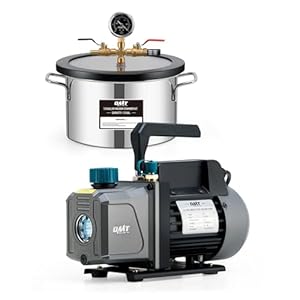 Orion Motor Tech 3 Gal Vacuum Chamber with Pump Kit, 3.5 cfm Vacuum Pump and Chamber Kit with Tempered Glass Lid 5 ft Hose, Vacuum Degassing Chamber Kit for Stabilizing Wood Degassing Silicone Resin