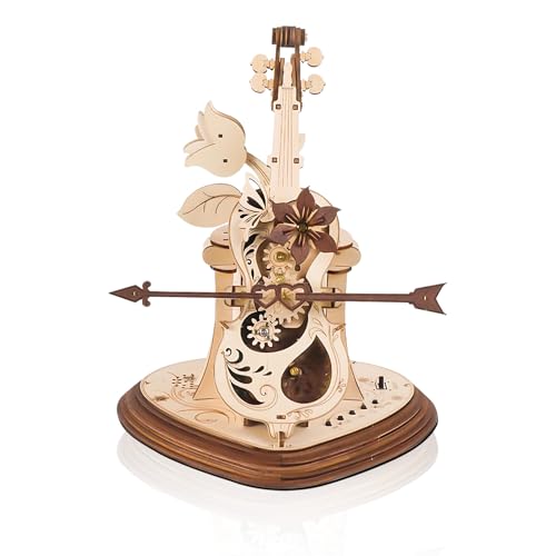 Cuteefun 3D Holz Puzzle, Cello Spieluhr mit Bluetooth Lautsprecher, Mechanische Modellbausätze für Erwachsene zum Bauen, Mechanischer Bausatz aus Holz, Geburtstag Valentinstag Weihnachten Geschenk