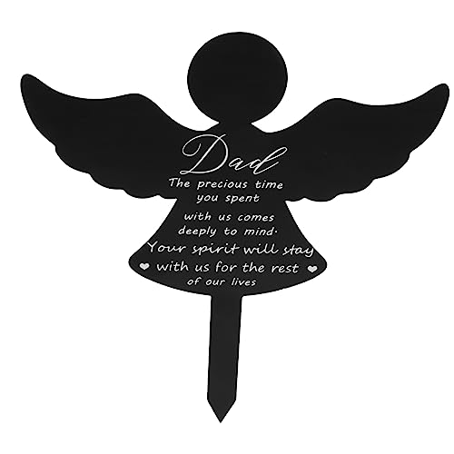 YARNOW Ange Funéraire Acrylique pour Cimetière Plaque Commémorative Personnalisée Piquet Décoratif pour Jardin Monument Funéraire pour Père