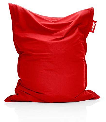 Fatboy Original Stonewashed Bean Bag – 100% Luxury Cotton, Indoor Use, Water and Dirt Repellent, Removable Washable Cover, 180 x 140 cm – Red