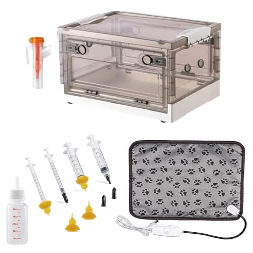 REDDOUDOU Puppy Nebulization Box, Pet Oxygen Chamber, Kitten Nebuliser Box Pet Incubation Brooder with Nebuliser Kit Pet Atomization Nursery Incubator Dog or Cat Oxygen Therapy Box, Pet Heating Pad