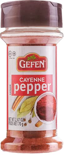 Gefen Pure Ground Red Cayenne Pepper Powder, 2.47oz Bottle with Double Shaker Head