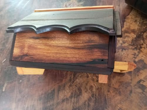 Casinha de Pássaros em Madeira de Lei, 2 Tamanhos, Canela Preta e Peroba, para Calopsita e Agapornis