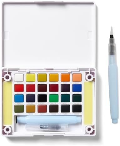 SAKURA XNCW-24N, 24 Assorted Watercolors Field Sketch Set with Br...