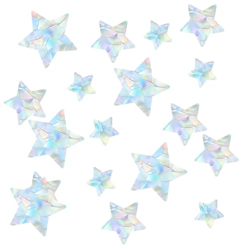 Molain 84 adesivi prisma per finestre, a forma di stella, per finestre, per cucina, camera da letto, soggiorno, 84 pezzi Molain 84 adesivi prisma per finestre, a forma di stella, per finestre, per cucina, camera da letto, soggiorno, 84 pezzi