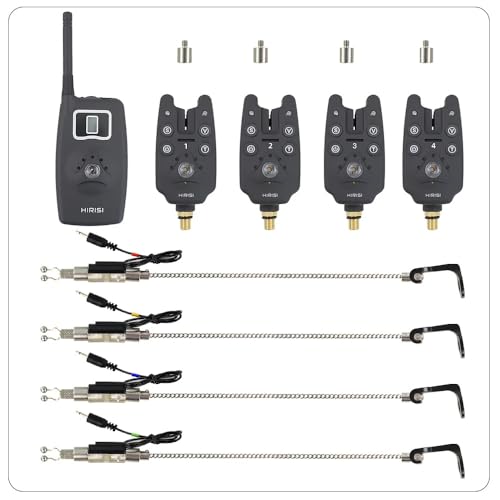 YAOYIM Wireless Fishing Bite Alarm 1+4 Set with 4 Lighted Wobblers in EVA Box for Carp Fishing