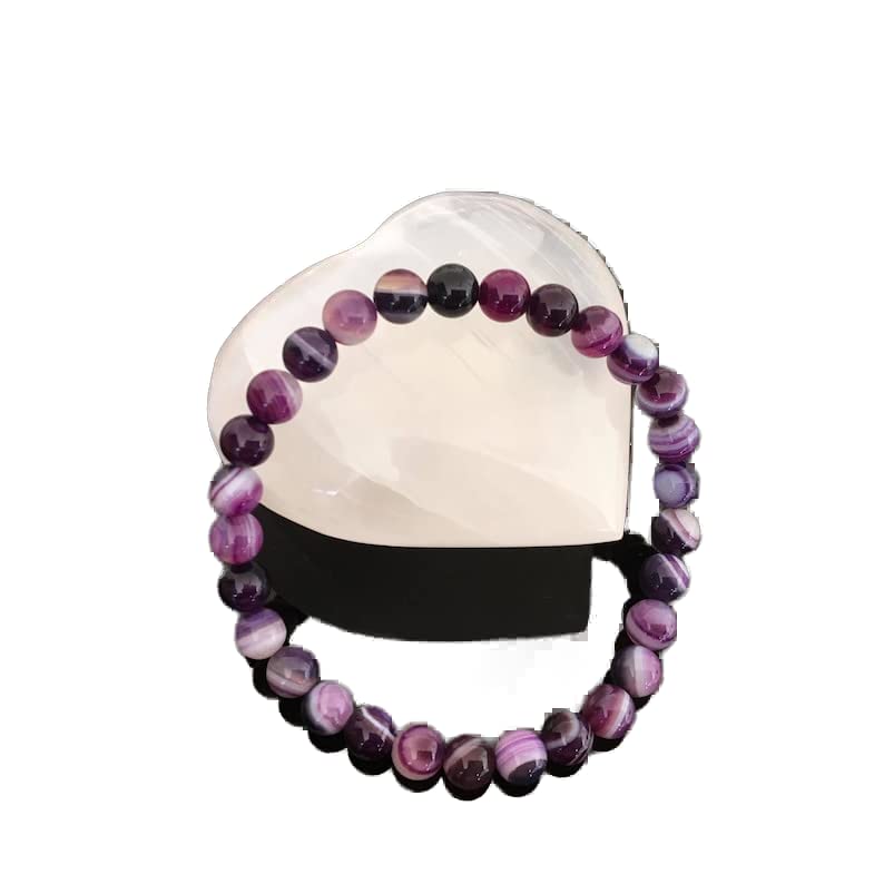Bracelet agate violette 6mm pour attirer la prospérité au quotidien