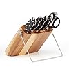 Ergo Chef 11pc Pro Series 2.0 Knife Block Set: Precision Forged High Carbon Cr17MoV Stainless Steel Blades, Ergonomic Black Pakkawood Handles, and Acacia Wood Block Stand.