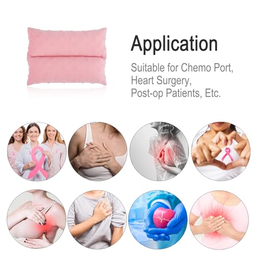 Image of Little Port Pillow Heart Surgery Pillows for Chemo Port After Open Heart Surgery Recovery Gifts Bypass Pacemaker Must Haves Protector Cushion Minky Dot Coral