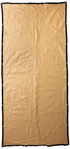 WindscreenSupplyCo 6ft x 12ft Dog Kennel Shade Covers, 85% Sunblock Shade, Top and Side Coverage, Knitted Shade Cloth with Grommets, Tan, (Not The Kennel)
